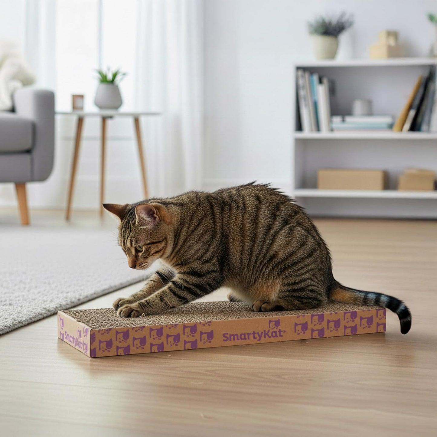 Corrugated Cat Scratcher with Catnip Infusion Technology - Brown, Single Wide