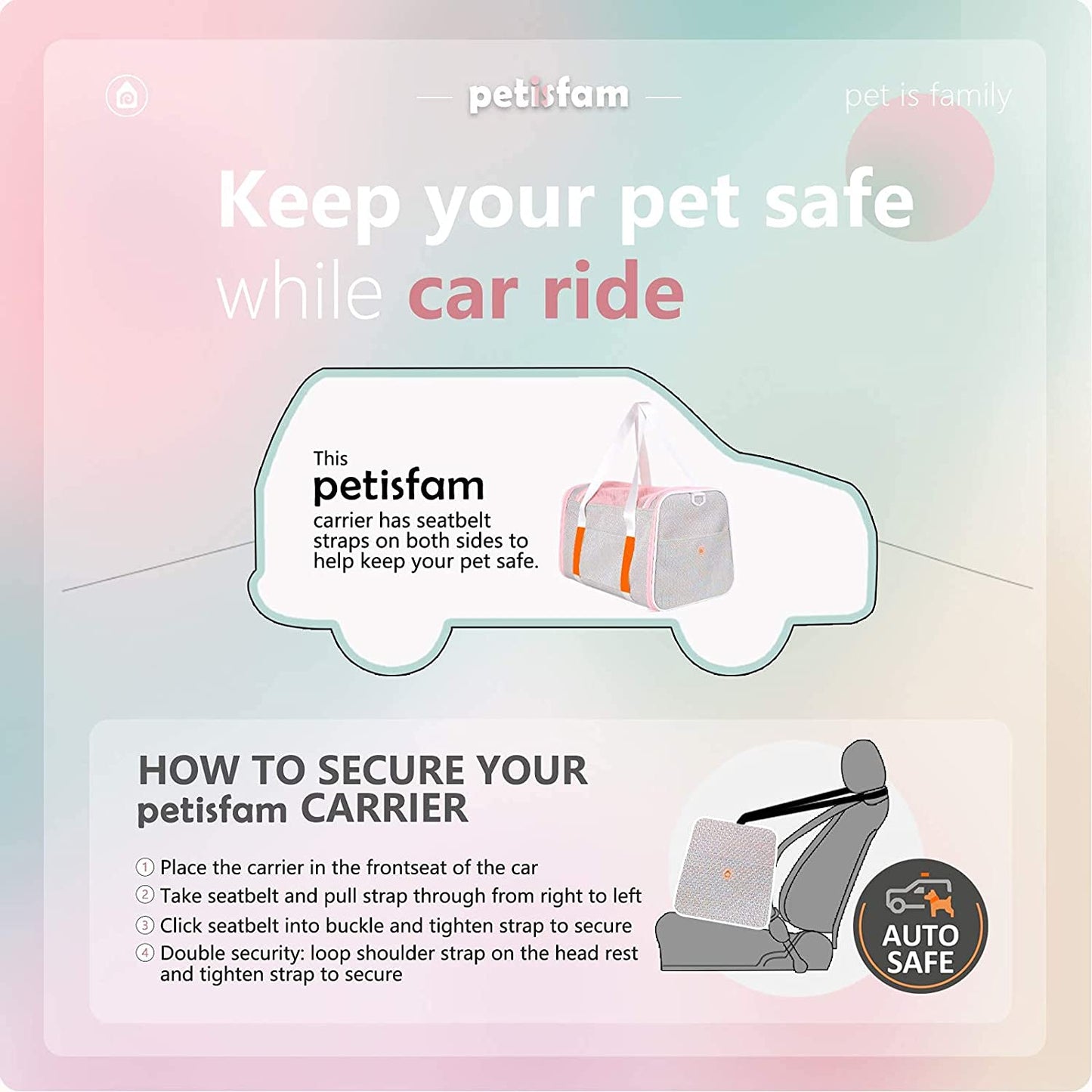 Medium Fantasy Pink Soft Travel Carrier Bag for Cats and Puppies