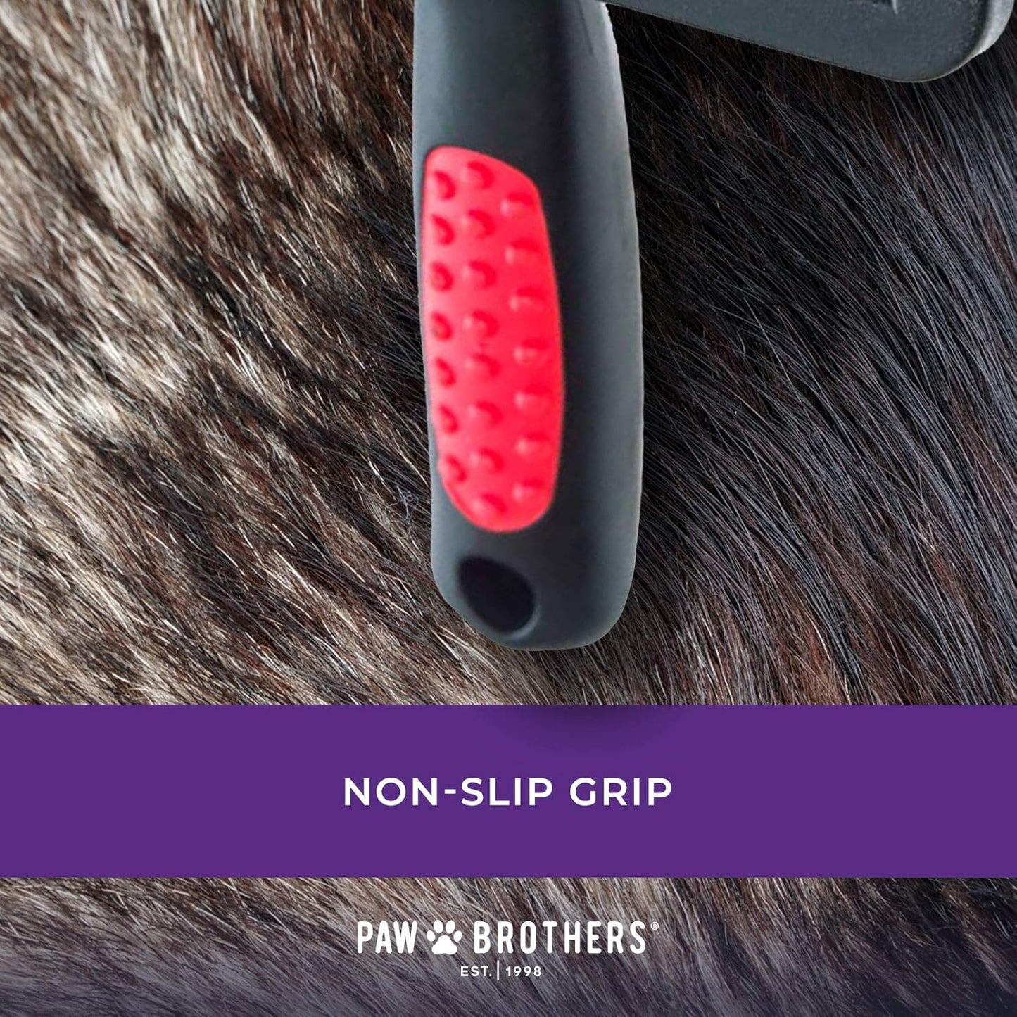 Paw Brothers Large Curved Slicker Brush for Dogs with Coated Tips for Gentle Grooming and Maximum Coverage