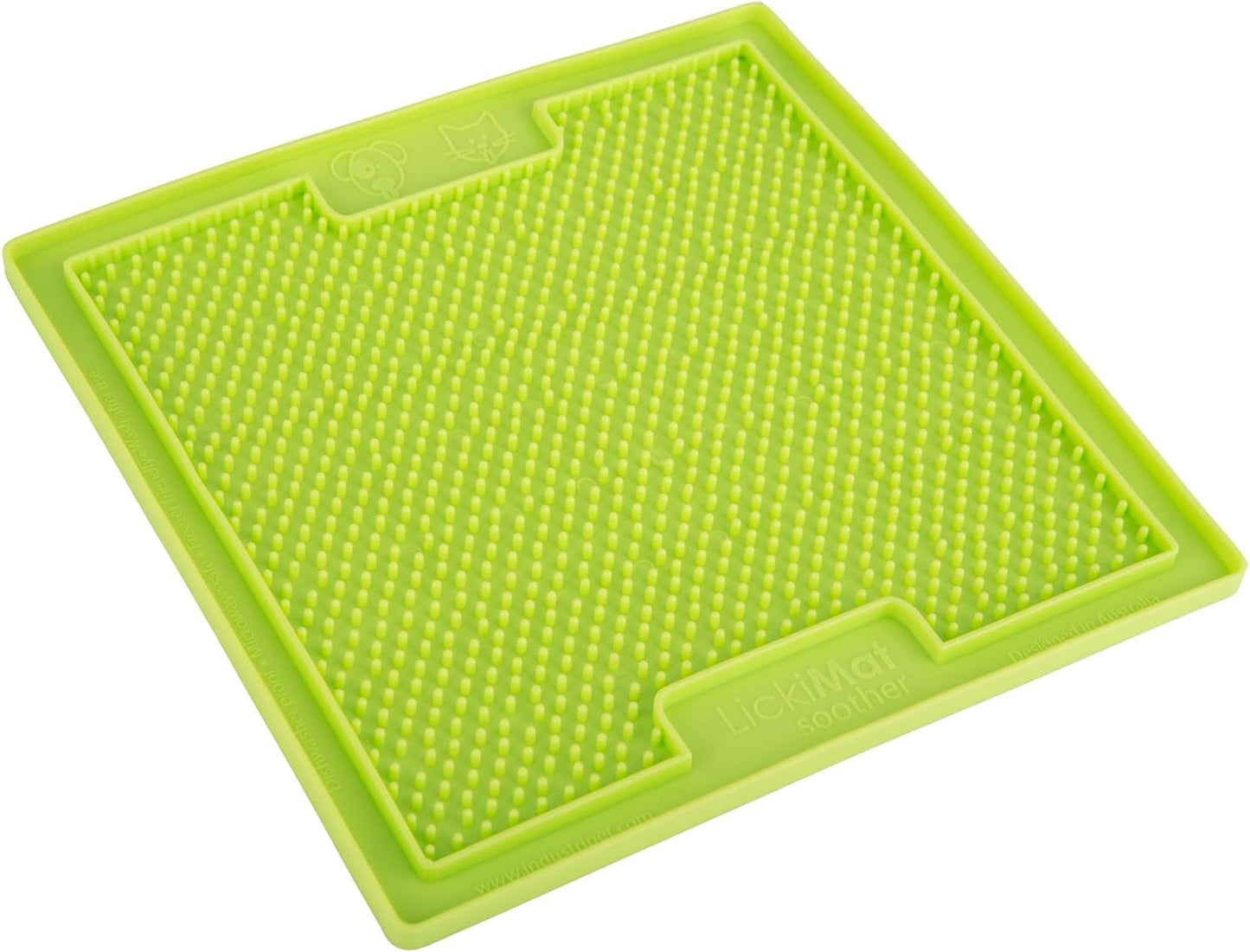 Classic Soother Cat Lick Mat and Slow Feeder for Anxiety Relief - Ideal for Food, Treats, Yogurt, or Peanut Butter - Green