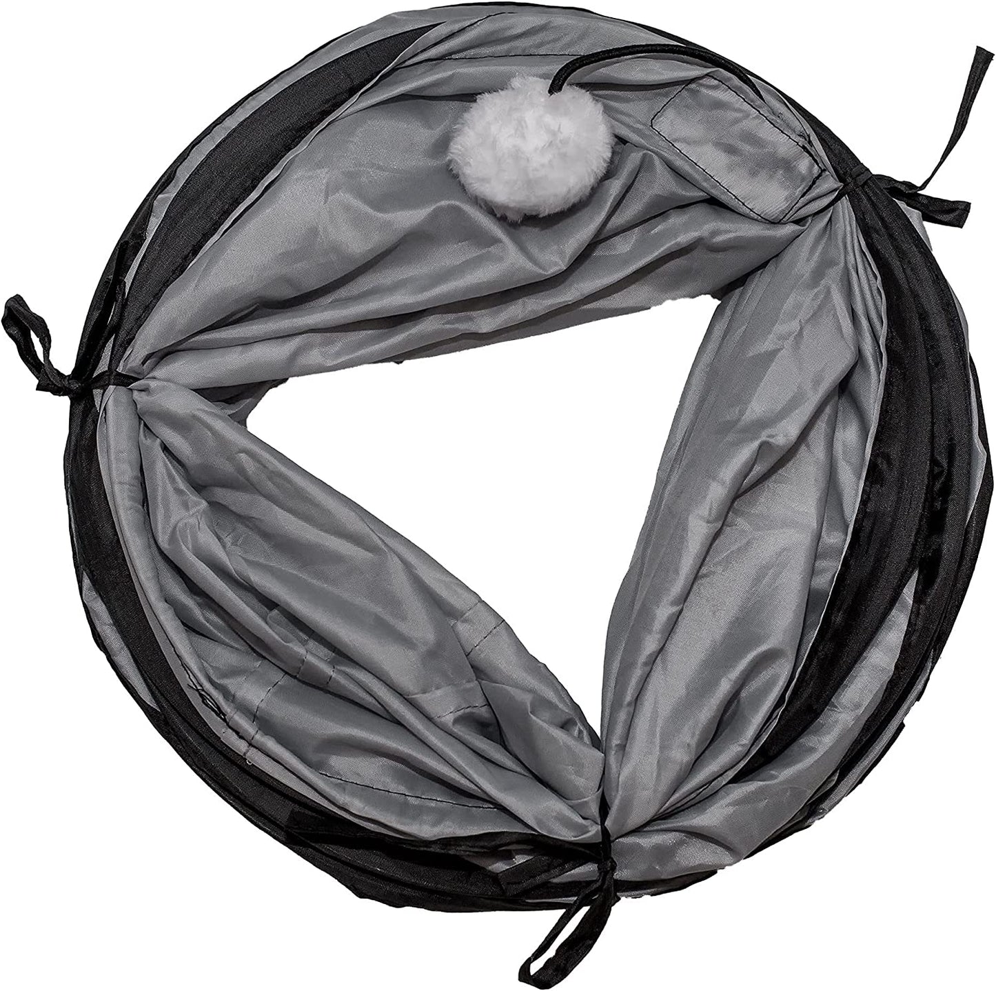 Indoor Cat Tunnel - Collapsible Pop-Up Pet Tube with Peek Holes and Ball Toy