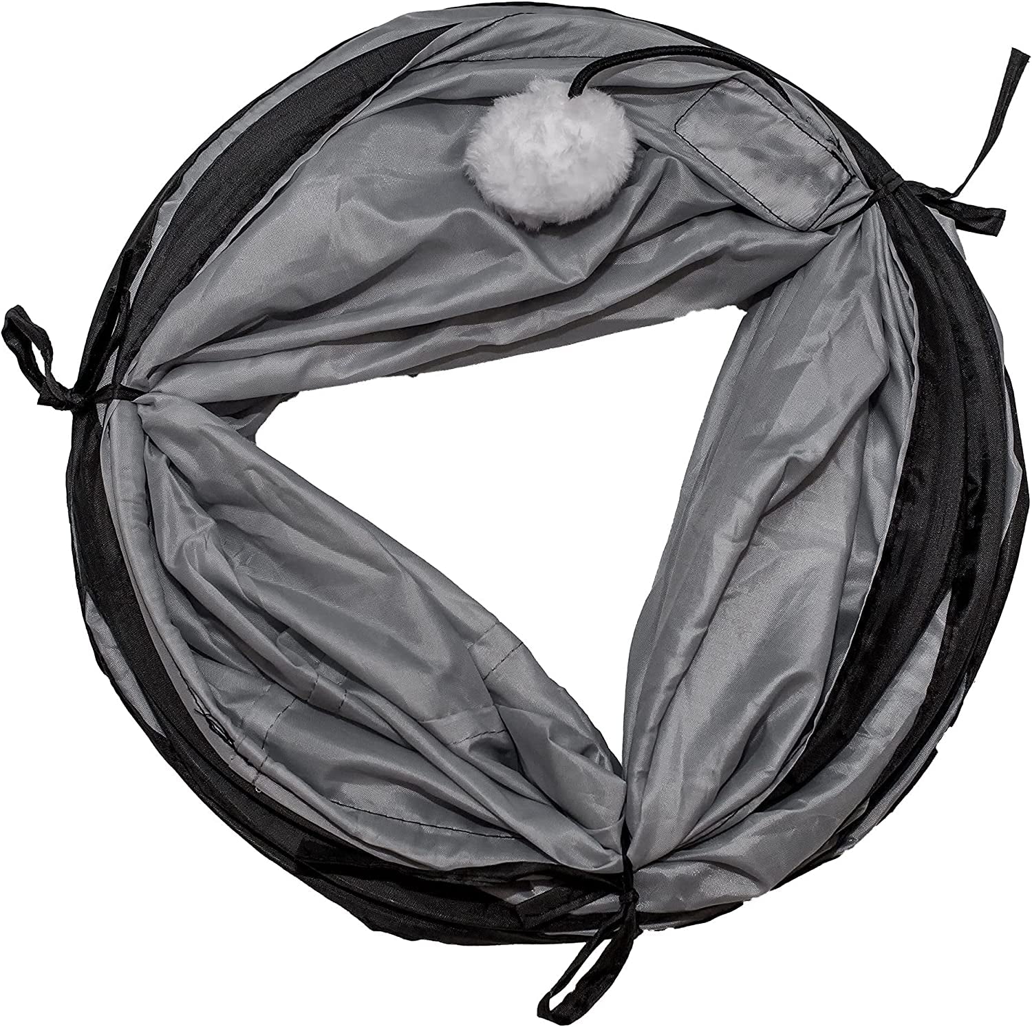Indoor Cat Tunnel - Collapsible Pop-Up Pet Tube with Peek Holes and Ball Toy