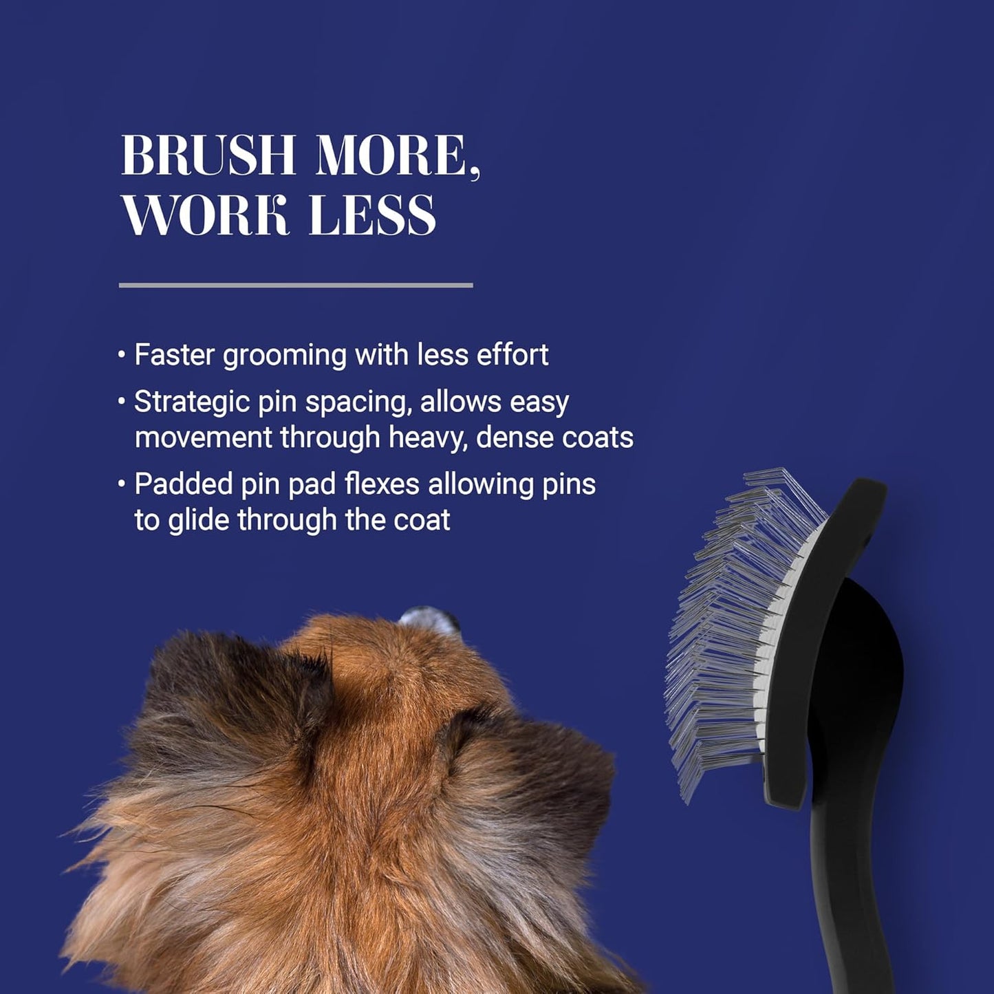 Big K Professional Slicker Brush for Dogs (Goldendoodles, Labradoodles, Poodles) - Efficient Grooming Tool for Fluffing, Detangling, and Styling, Black, Large
