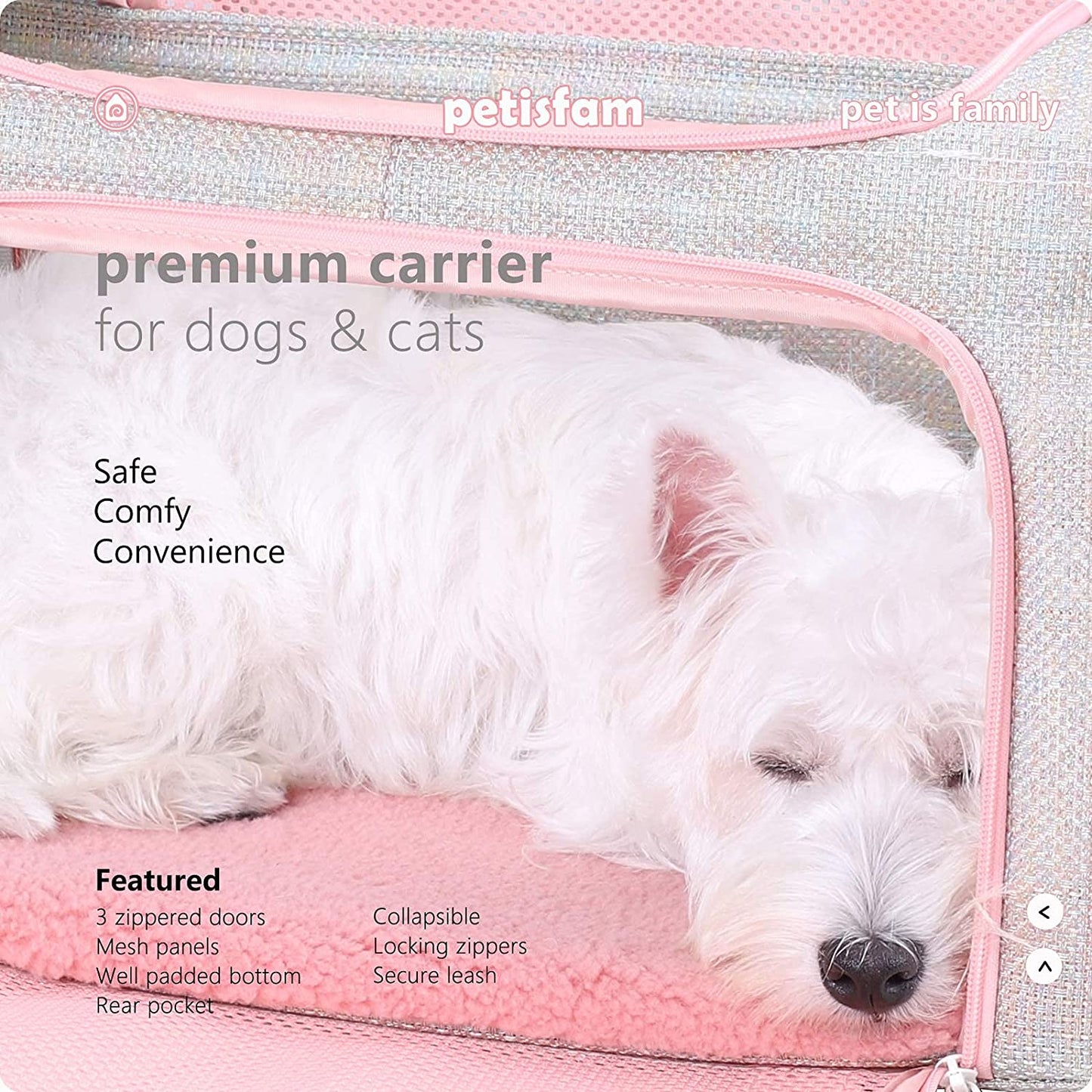 Medium Fantasy Pink Soft Travel Carrier Bag for Cats and Puppies