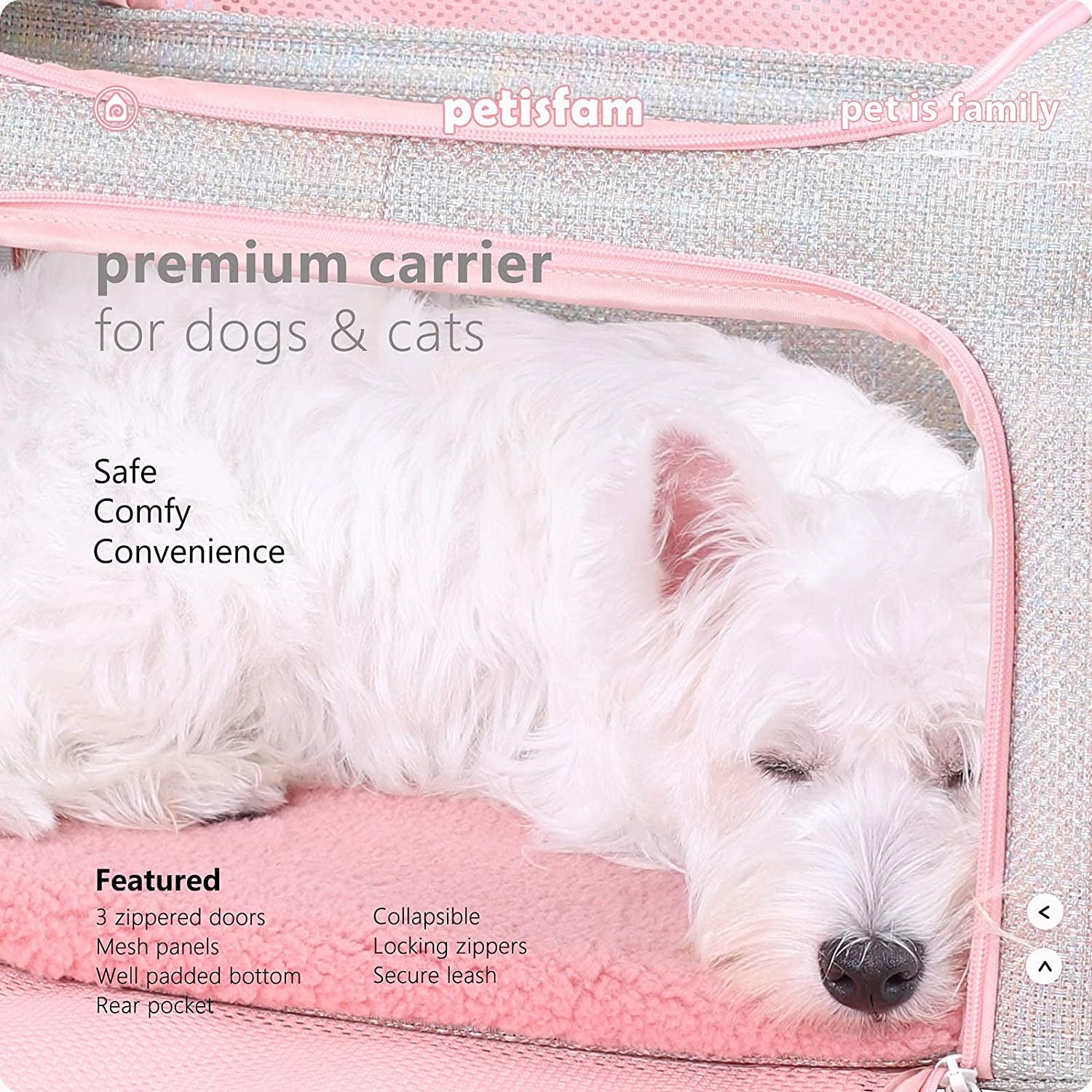 Medium Fantasy Pink Soft Travel Carrier Bag for Cats and Puppies