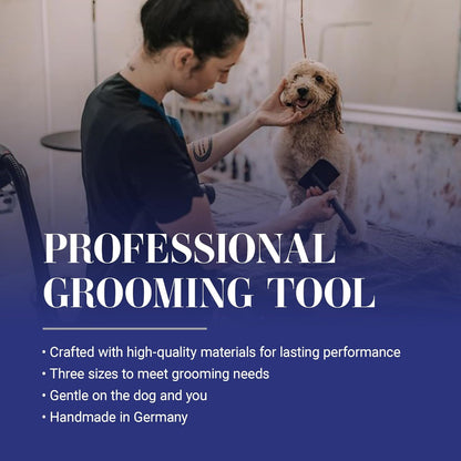 Big K Professional Slicker Brush for Dogs (Goldendoodles, Labradoodles, Poodles) - Efficient Grooming Tool for Fluffing, Detangling, and Styling, Black, Large