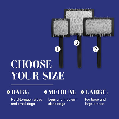 Big K Professional Slicker Brush for Dogs (Goldendoodles, Labradoodles, Poodles) - Efficient Grooming Tool for Fluffing, Detangling, and Styling, Black, Large