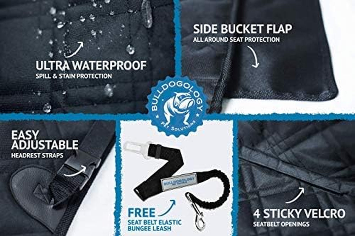 Premium Waterproof Dog Car Seat Cover for Back Seat - 58"X56" SUV & Truck Large Pet Seat Protector and Hammock