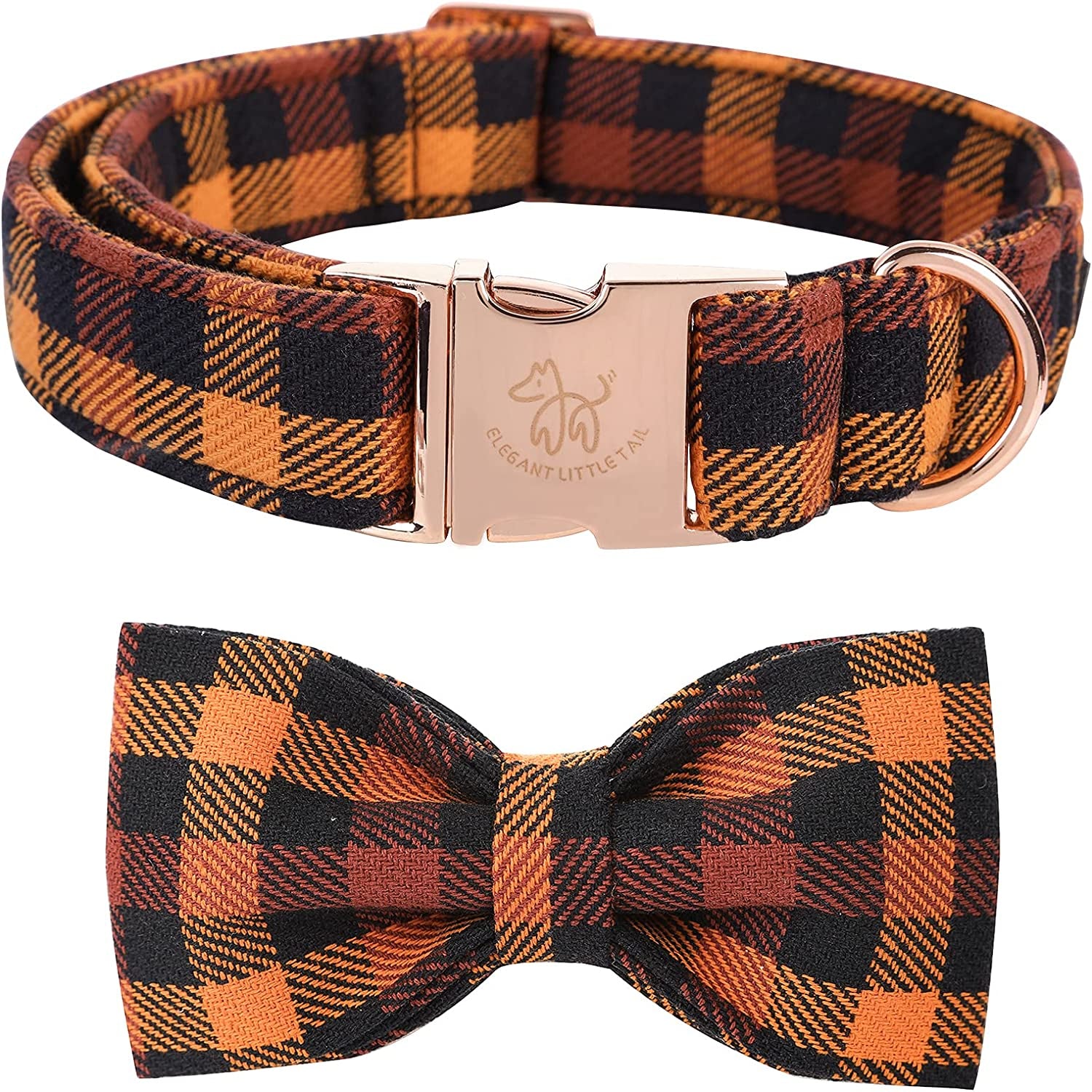 Elegant Adjustable Bowtie Dog Collar for Small, Medium, and Large Dogs - Perfect for Fall
