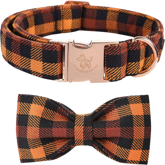 Elegant Adjustable Bowtie Dog Collar for Small, Medium, and Large Dogs - Perfect for Fall