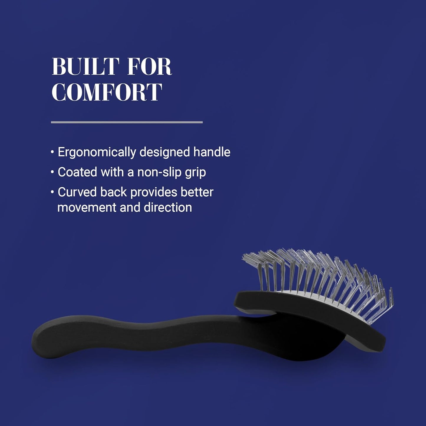 Big K Professional Slicker Brush for Dogs (Goldendoodles, Labradoodles, Poodles) - Efficient Grooming Tool for Fluffing, Detangling, and Styling, Black, Large
